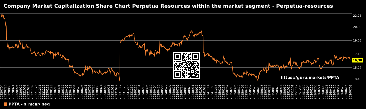 Company Market Capitalization Share Chart Perpetua Resources within the market segment - Perpetua-resources